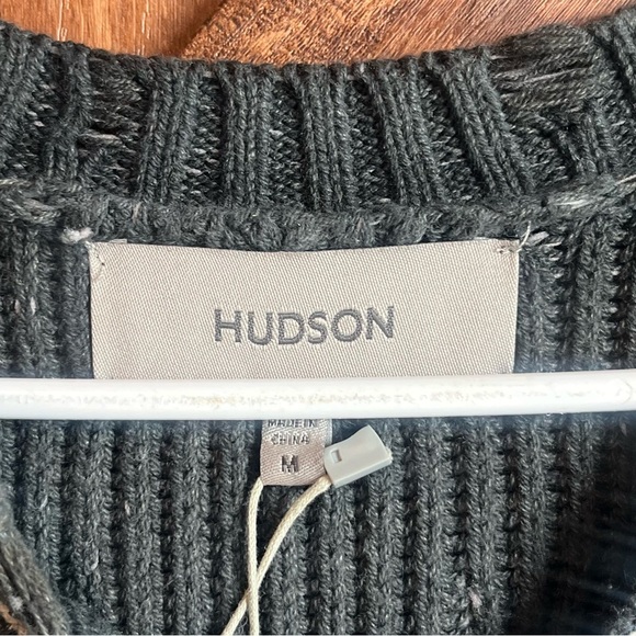 Hudson free thinkers distressed two tone ribbed sweater men’s medium NWT - Picture 5 of 11